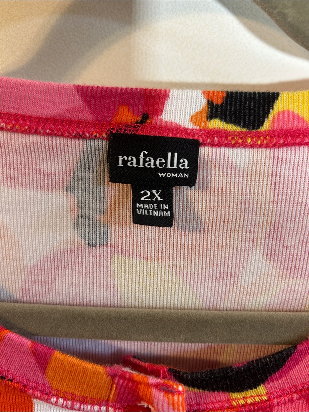 Rafaella Pink Orange Yellow Multi-Color Button Front Top - Picture 2 of 9